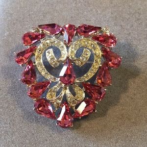 Vintage Wiesner pink rhinestone brooch